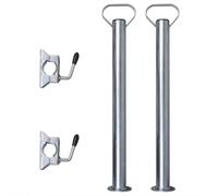 2 Stand Prop Support Tubes with Split Clamps for 48 mm Jockey Wheel Spare vidaXL