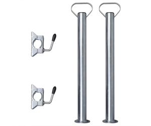 2 Stand Prop Support Tubes with Split Clamps for 48 mm Jockey Wheel Spare vidaXL