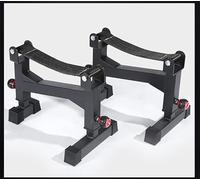 2 Stand Quiet Deadlift Barbell Elevation Stand Black