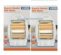 2× Status Quartz Heater 800w 2 Heat Settings White [EEK: A+++]