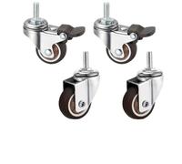 2" Stem Caster Wheels Swivel TPR Castor Wheels with 2 Universal & 2 Brake Heavy-Duty Cart Wheels for Easy Mobility & Stability Perfect for Furniture & Equipment
