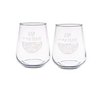 2 Stemless Glasses - Gin is my Tonic Selbrae House Clear One Size