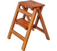 2 Step Folding Wooden Ladder Chair Portable Non Slip Stool for Home Use Multi Funct Safe Steps & Easy to Store