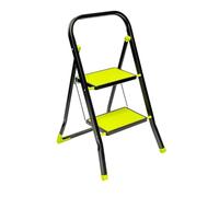 2 Step Ladder Folding Step Stool - StepIt Small Foldable Kitchen Stepladder, Heavy Duty Steel 150kg, Lightweight Portable Fold Away Steps with Anti-Slip Treads for Adults Home