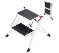 2 Step Ladder, Heavy Duty Steel, Folding, Portable with Anti-Slip Mat Max. Load Capacity up to 150 kg Tested and EN131 Certified