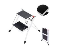 2 Step Ladder Heavy Duty Steel,Portable Folding Step Stool with Anti-Slip Mat Tread,Foldable Stepladder Kitchen Ladders Stools,Max Loading 150kg