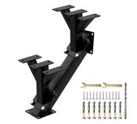 2 Step Metal Stair Stringers, Steel Stair Riser for Deck Height 33cm/13in with Pre-drilled Holes, Heavy-Duty Load 225kg/500lbs, Outdoor Steps Riser for Deck Porch Patio Parages