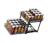 2-Step Slide Out Kitchen Storage Drawer - Customizable Dimensions, Easy-Moving Rails, Heavy-Duty Spice for Cabinets, Perfect for Cooking Essentials.