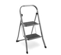 VonHaus 2 Step Steel Ladder - Anti Slip Feet - Easy to Store Foldable Design - Ideal for Home/Kitchen/Garage 150KG Max Capacity