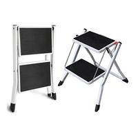 2 Step Stool 2 Step Ladder Heavy Duty Steel Portable Folding Step Stool Holds up to 150kg with Anti-Slip Rubber Feet Lightweight for Home Kitchen Office