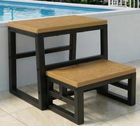 2 Step Stool 3-in-1 for Adults & Kids, 2 Tier Heavy Duty Steps with 230kg Capacity, Non-Slip HDPE Material Folding Footstool for Kitchen, Bathroom,Library, Bedside, Brown