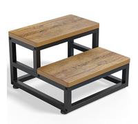 2 Step Stool Heavy Duty for Adults & Kids, Waterproof HDPE Footstool with Adjustable Non-Slip Feet and Rounded Edges, All Weather Use for Kitchen Bathroom RV Outdoor