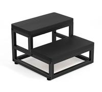 2 Step Stool Heavy Duty for Adults & Kids, Waterproof HDPE Footstool with Adjustable Non-Slip Feet and Rounded Edges, All Weather Use for Kitchen Bathroom RV Outdoor