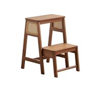 2-Step Stool, Reversible Bamboo Kitchen Stool for Bathroom Sinks and Kitchen Counters, Load Capacity 100 kg
