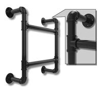 2-Step Wall-Mounted Ladder/Integrated 2-Rung Ladder Window Well Egress - Permanent Acess to the Roof, Basement, Boat, Loft or Bunk Bed - Two Step Built-in Stairs - Wall-Mounted Emergency Escape