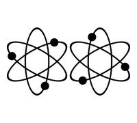 2 Sticker Tattoo 17cm Atom Big Bang Theory Characters Symbol Car Door Window Decor Film (Black)