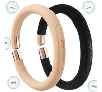 2 Sticks Mosquito Repellent Bracelet 6 Refills Included,Mosquito Repellent Bracelet Deet-Free Silicone Bands for Adults Effectively Prevents Mosquitoes and Pests from Approaching (Black+Pink)