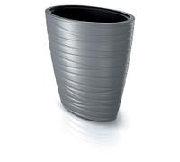 (2, Stone Grey) 59cm Tall Maze Effect Plastic Outdoor Plant Pot