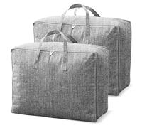 2 Storage Bags XXL,Large Storage Bags with Zips for Duvets, Heavy Duty Dust Proof for Moving House,Fabric Storage Bag for Clothes, Bedding (105L:70 * 50 * 30cm*2)