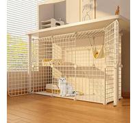 2-Story Cat Cage with Ladder, Detachable DIY Pet Playpen for Small Animals, Ideal for Indoor Play and Rest