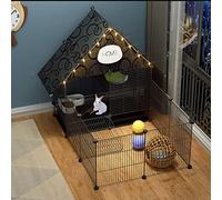 2-Story Rabbit Cage Indoor Bunny Hutch With 2 Deep Pull-Out Trays Small Animals Outdoor Pet House With Waterproof Roof For Ferret, Chinchilla, Hedgehog (Color : Black, Size : 75 * 111 * 92cm)