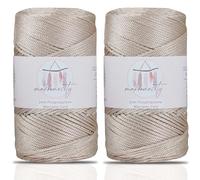2 Strand Macrame Yarn 2mm x 230m Premium Polyester Macrame Cord Polypropylene Yarn for Crafts Home Decorations Placemat Shoulder Bag Handbag Runner Pacifier Chain 20 Colors