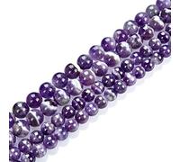 2 Strands Natural Banded Purple Amethyst Crystal Crystal Healing Gemstone 10mm Round Loose Beads Gem Stone Spacer (68-74pcs) for Craft Jewelry Making O9A1-10