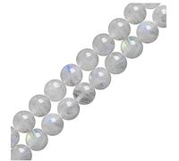 2 Strands Natural Blue Flash Moonstone Healing Gemstone 8mm Round Loose Beads Gem Stone Spacer (88-94pcs) for Craft Jewelry Making O9A0-8