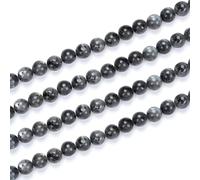 2 Strands Natural Larvikite Black Labradorite Healing Gemstone 8mm (0.31 inch) Round Loose Beads Gem Stone Spacer (86-92pcs) for Craft Jewelry Making O9A0-8