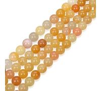 2 Strands Natural Multi-Color Yellow Jade Healing Gemstone 4mm (0.16 inch) Small Round Beads Gem Stone Spacer (176-186pcs) for Craft Jewelry Making O9A1-4