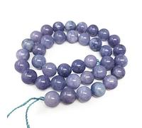 2 Strands Natural Opaque Tanzanite Quartz Healing Gemstone 10mm Round Loose Beads Gem Stone Spacer (70-74pcs) for Craft Jewelry Making O9A-10