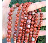 2 Strands Natural Red River Jasper Healing Gemstone 4mm (0.16 inch) Small Round Beads Gem Stone Spacer (176-186pcs) for Craft Jewelry Making O9A5-4
