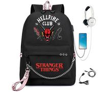 (2 #) Stranger Things Backpack School bag Unisex Travel Laptop Backpack keychain