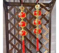 2 String 6Pcs Gold FU Red Lanterns Chinese New Year Decorations for Chinese Style Hanging Party Wedding Spring Festival Decoration Supplies Mid Autumn Moon Festival Palace Lanterns Ornaments