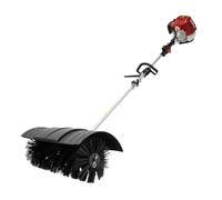 2 Stroke 1250W 52CC Gas Power Sweeper, Nylon Brush Handheld Sweeper Hand Held Walk Behind Sweeper Broom Petrol Engine Motor Broom Outdoor Garden Lawn Snow Cleaner for Cleaning Boulevards And Driveway