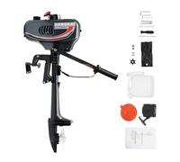 2 Stroke 3.5 HP Outboard Motor, 49CC Petrol Boat Engine, Half Water Cooling & Air Cooling Trolling Motor, CDI Ignition System, Short Shaft for Inflatable Boats, Fishing Boats, Dinghies, Kayaks