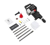 2 Stroke 33cc Jack Hammer Petrol Demolition Breaker Heavy Duty Concrete Breaker Chisel with Pointed and Flat Chisel, 3 Drills, Concrete Breaker Hammer for Demolition Work, 1000w