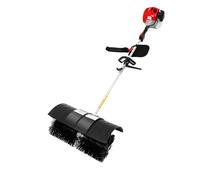 2 Stroke Gas Power Nylon Brush Broom Sweeper Artificial Grass Driveway Turf Snow Clean Petrol Powered Sweeping Cleaner Air Cooled Engine Cleaning Tool Adjustable Speed Large Area For Dirt Leaves