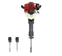 2-Stroke Petrol Demolition Hammer, Gasoline Concrete Breaker Post Driver Kit, Heavy Duty Chisel Hammer with Pointed and Flat Chisel, 1900W 20-55J Single Cylinder Gas Powered Punch Drill Jack Hammer