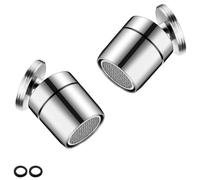 2 Stuck Faucet Aerator, DEANKEJI Kitchen Tap Aerator Stainless Steel 304, Tap Adapter for Kitchen Sink 360° Swivel, Straight Water Flow, No Slope, Easy to Clean, for Bathroom Shower