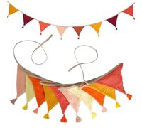 "2 Stück Fabric Bunting Banner, 20 PCS Flag Banners Multicolor, Garden Bunting, Vintage Fabric Bunting, Triangle Flag Bunting for Wedding Party Baby Room Anniversary Decorations (2.6m Yellow) "