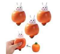 2 Stück Hasen Spielzeug Squeeze Toy, Anti Stress Spielzeug mit Hase, Squishy Balls, Ostern Karotte Hase Squeeze Ostergeschenke Kaninchen Spielzeug für Kinder, Stressabbau-Spielzeug (White, 3.PCS)