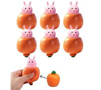 2 Stück Hasen Spielzeug Squeeze Toy, Anti Stress Spielzeug mit Hase, Squishy Balls, Ostern Karotte Hase Squeeze Ostergeschenke Kaninchen Spielzeug für Kinder, Stressabbau-Spielzeug (pink, 6 PCS)