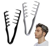 2 Stück Textur Comb,Texture Comb,Locken Kamm,Volumizing Hair Styling Comb with Wide Teeth,Kaschieren Sie Den Scheitel,Verleihen Sie Dem Haaransatz Volumen,Kreieren Sie Einen Voluminösen Look(Grau+Sc