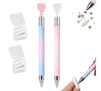 2 Stück Upgrade Automatic Refillable Wax Pen,Automatic Refillable Wax Pen,Diamond Art Painting Pens with, Rotating Glue Point Drill for Nail Rhinestones, Diamond Art Accessories-2pcs-B