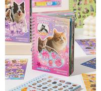 2 Styles Cute Pet Sticker Book - 30 Sheets, 800 PCS Stickers per Style, Cute Dog and Cat Toddler Sticker Book, Kawaii Animal Scrapbook Decals for Scrapbooking, Journaling, DIY Crafts (Cat)