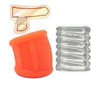 2 Styles Scrotum Rings for Enhancing Male Sexual Performance, Interesting Scrotal Restraint Rings for Couples Sex -UKGE19Z (Transparent+Orange, A:Same &Cheaper)