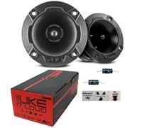 2 Super Bullet Tweeters Compatible with DS18 PRO-TWX2 3.75" 96mm Diameter 120 Watt RMS and 240 Watt Max 4 Ohm, 103.5 dB Sensitivity, Per Pair + 3 Free Stickers
