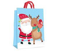 2 Super Jumbo PP Non Woven Bag Christmas Traditional Santa Bags With Handles (Santa & Rudolph)