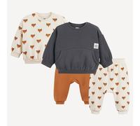 2 Sweatshirts and Joggers in Fleece in 2-Piece Sets with Fox Theme assorted